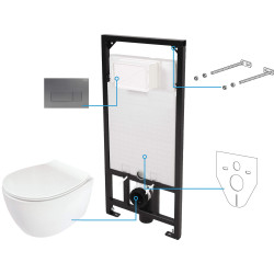 Zestaw WC podtynkowy 6 W 1 biały titanium CDLT6ZPW