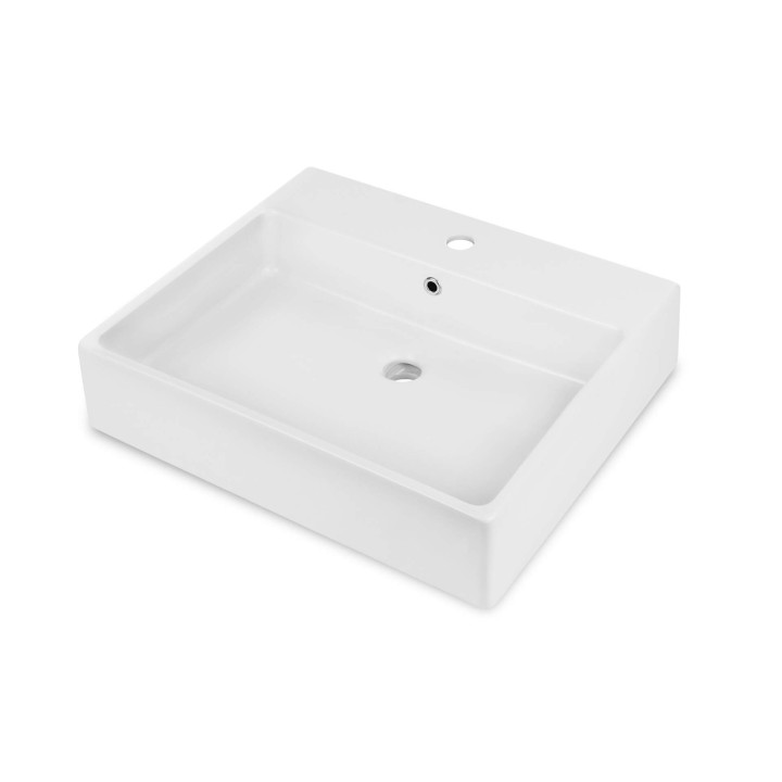 Umywalka ceramiczna nablatowa/ścienna z miejscem na baterię