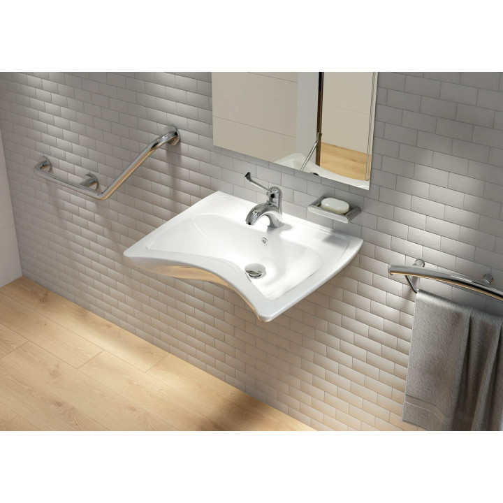 Umywalka ceramiczna ścienna z miejscem na baterię - dla osób z