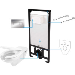 Zestaw WC podtynkowy 6 W 1 biały chrom CDVS6WPW – Deante