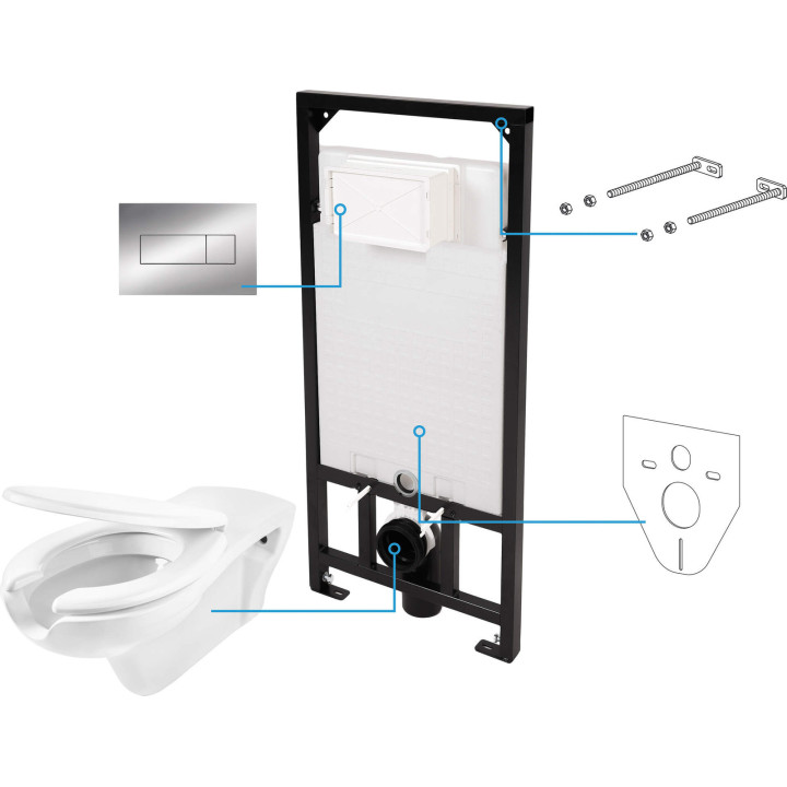 Zestaw WC podtynkowy 6 W 1 biały chrom CDVS6WPW – Deante