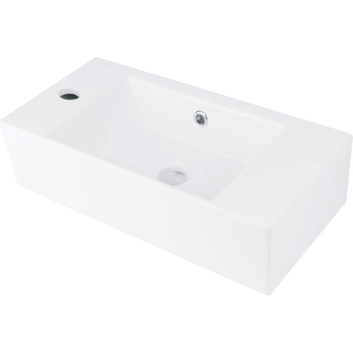 Umywalka ceramiczna nablatowa/ścienna z miejscem na baterię