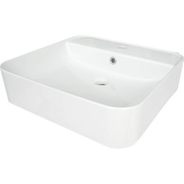 Umywalka ceramiczna nablatowa/ścienna z miejscem na baterię biały