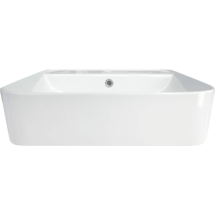 Umywalka ceramiczna nablatowa/ścienna z miejscem na baterię biały