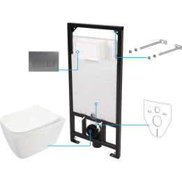 Zestaw WC podtynkowy 6 W 1 biały titanium CDYT6ZPW – Deante