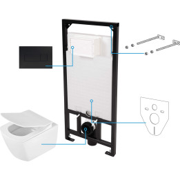 Zestaw WC podtynkowy 6 W 1 biały nero CDZN6ZPW – Deante
