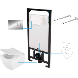 Zestaw WC podtynkowy 6 W 1 biały chrom CDZS6ZPW – Deante