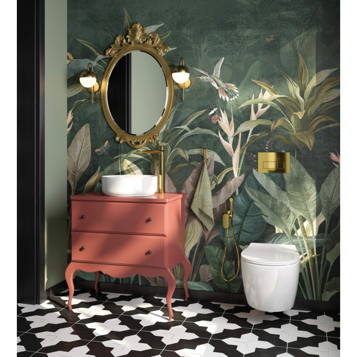 Przycisk spłukujący do stelaży podtynkowych - slim złoty CST Z51P