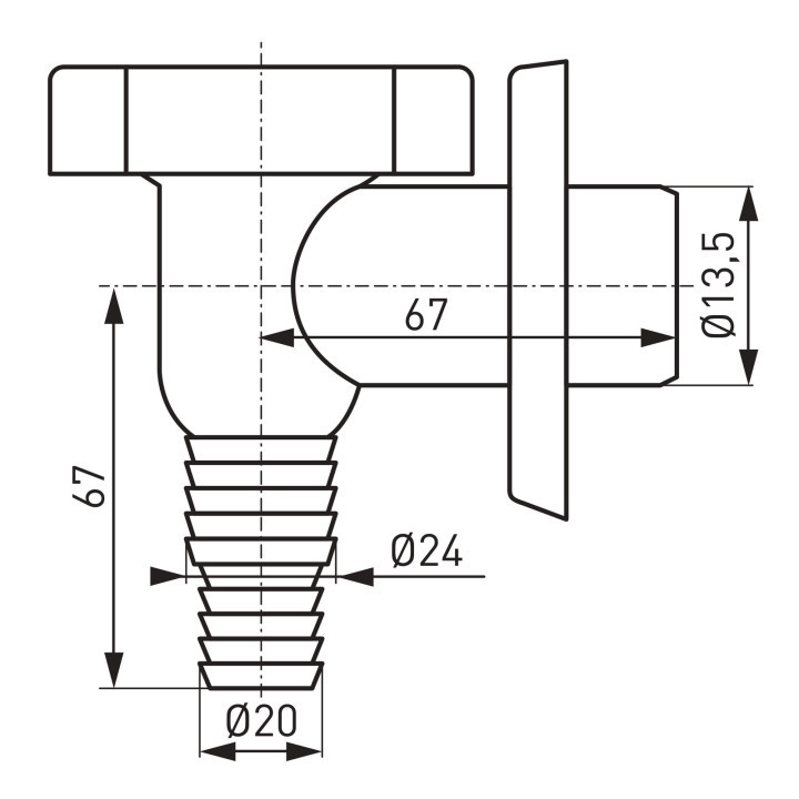 Syfon pralkowy DN32, chrom – Ferro
