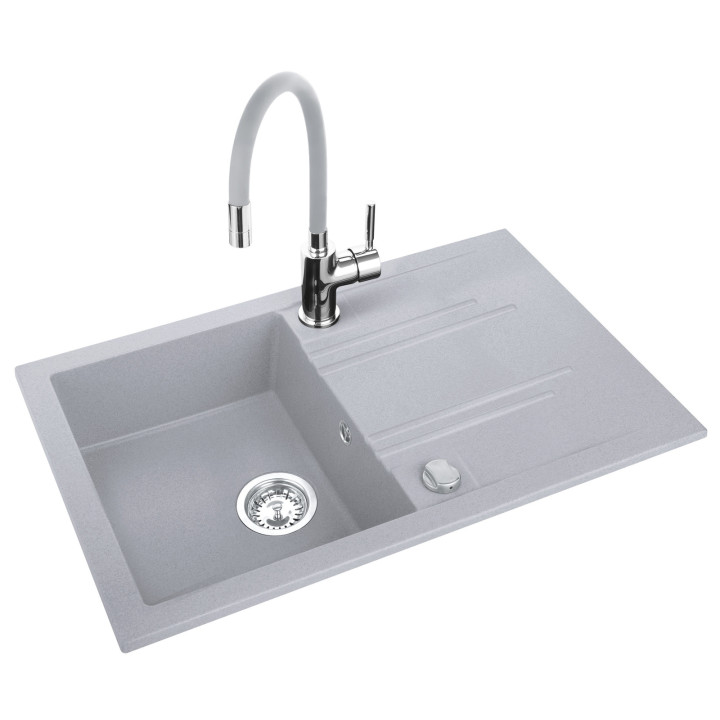 Zestaw zlewozmywak z baterią DRGM48/78GA + BZA4S – Ferro