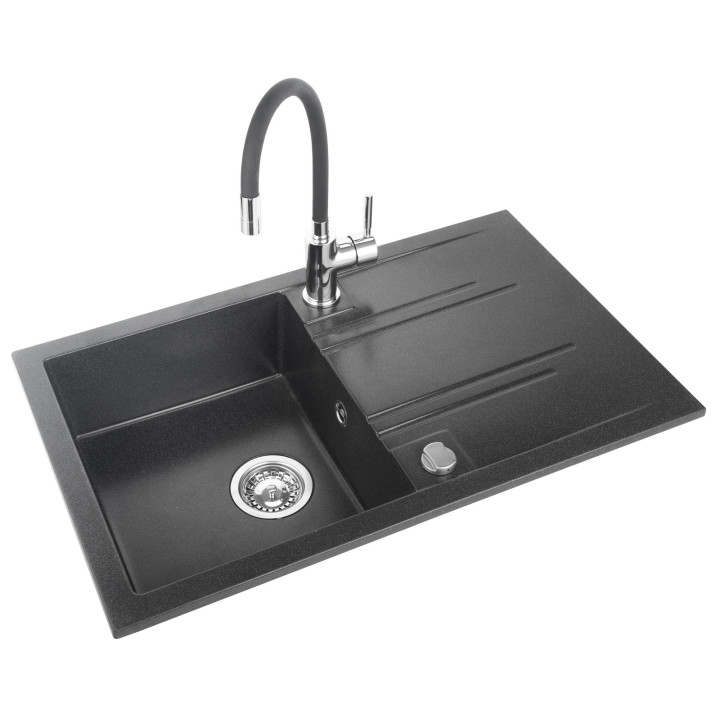 Zestaw zlewozmywak z baterią DRGM48/78HA + BZA4B – Ferro