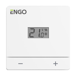 Dobowy, przewodowy regulator temperatury, bateryjny, biały – Engo