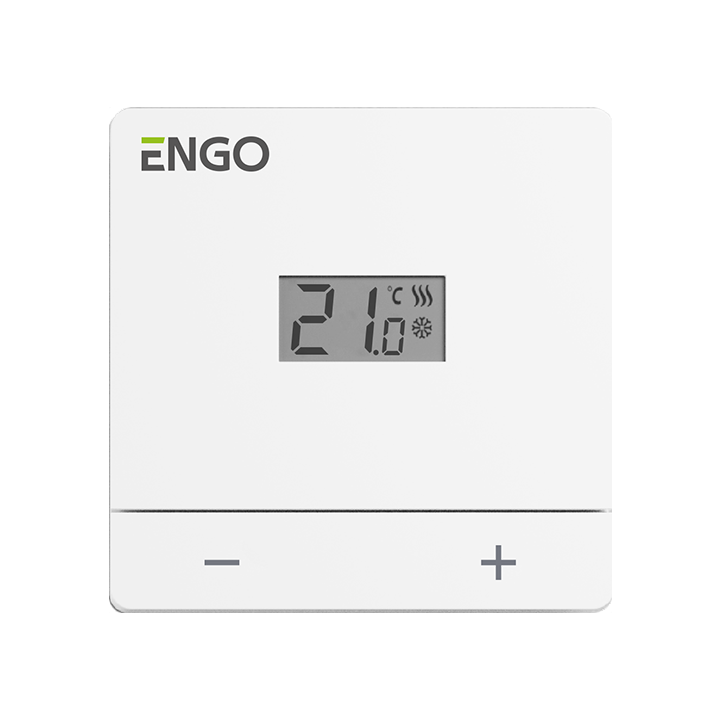 Dobowy, przewodowy regulator temperatury, bateryjny, biały – Engo