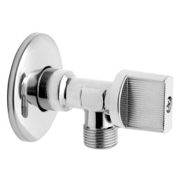 Zawór kulowy kątowy 1/2" X 3/4" z rozetą – Ferro