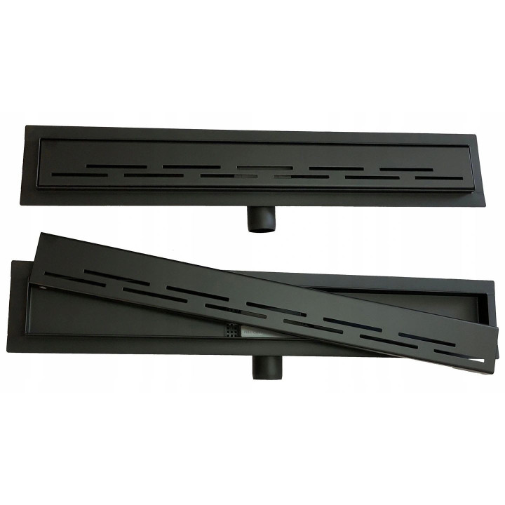 Odpływ liniowy czarny matowy 80CM stal nierdzewna – BW Tech
