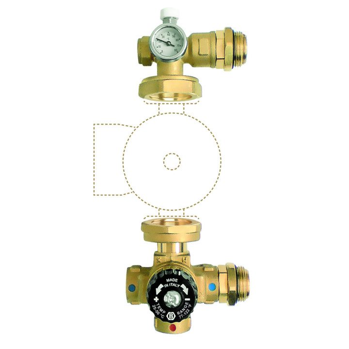Grupa mieszająca do rozdzielacza 1" dla pompy 130 mm – Ferro
