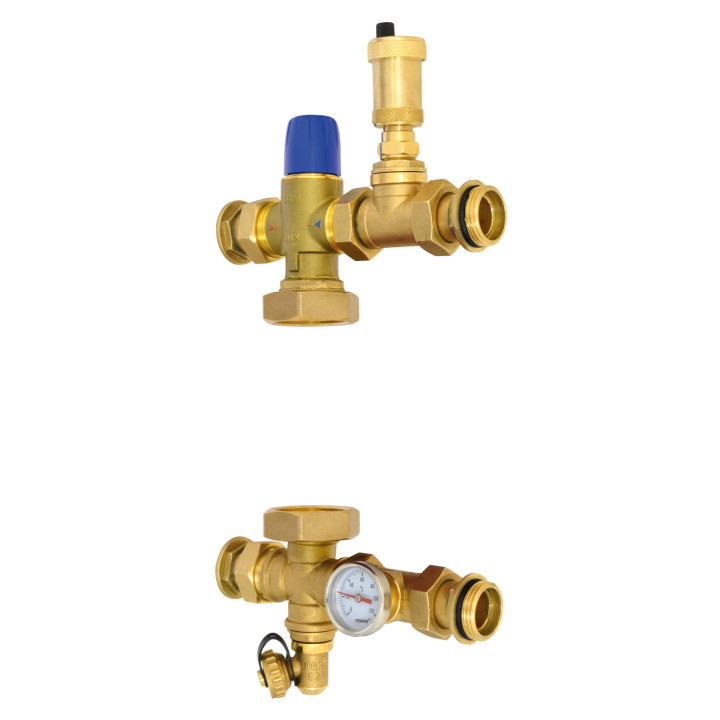 GRUPA MIESZAJĄCA DWUFUNKCYJNA Z ZAWOREM TERMOSTATYCZNYM 3-DROGOWYM, DLA POMPY 130 MM