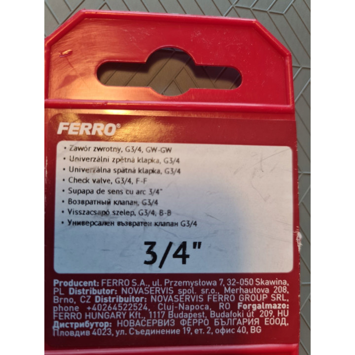 Zawór zwrotny 3-4" – Ferro