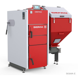 Kocioł z podajnikiem Defro sigma E 36KW lewy