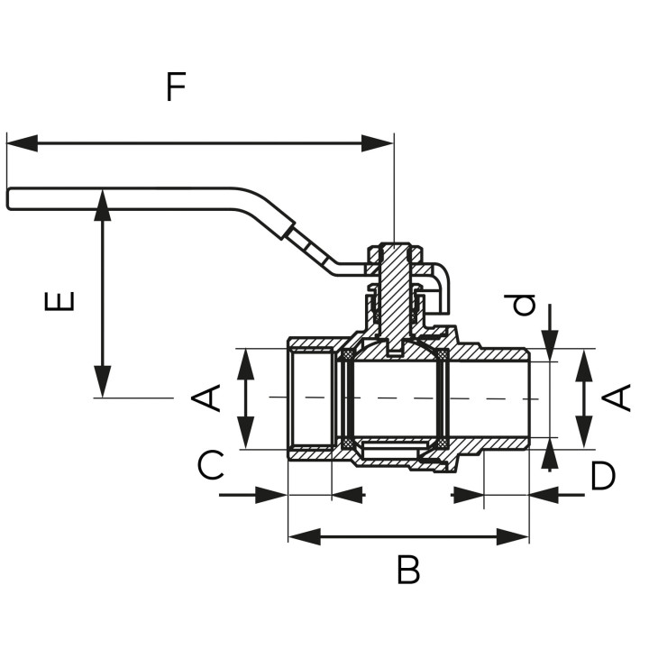 Zawór kulowy gw-gz z dźwignią, 3-4", f-power – Ferro