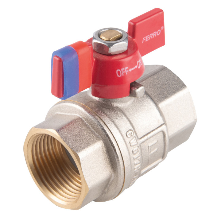 Zawór kulowy gw-gw z motylkiem, 1-2", f-power – Ferro