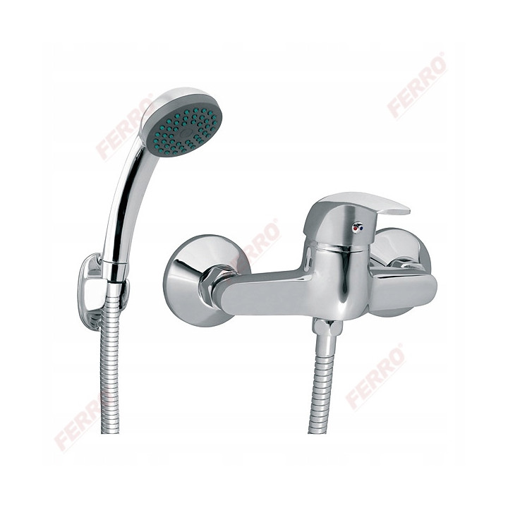 Vasto bateria natryskowa z zestawem natryskowym, chrom – Ferro