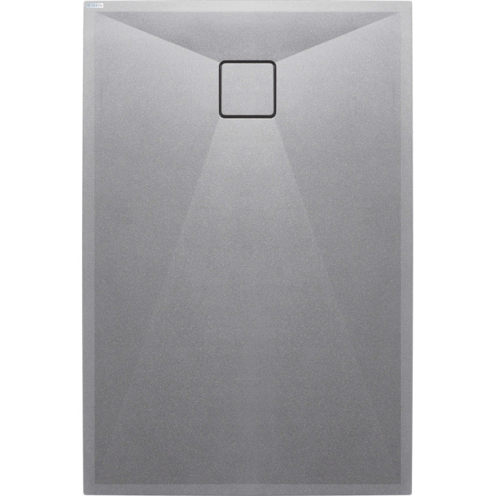 BRODZIK GRANITOWY PROSTOKĄTNY 120X80 CM SZARY METALIK KQR S44B