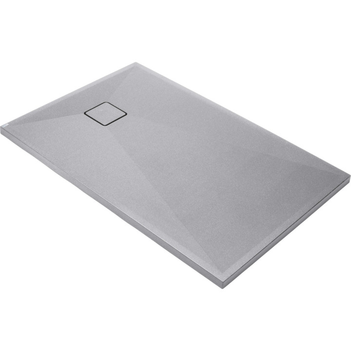 Brodzik granitowy prostokątny 100X80 cm szary metalik KQR S46B