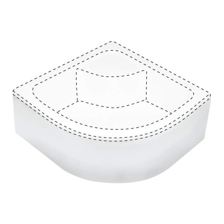 OSłONA BRODZIKA PÓłOKRĄGłA 90X90 CM BIAłY KTD 041O