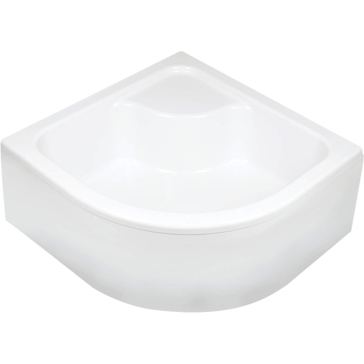 Brodzik akrylowy półokrągły 80X80 cm - głęboki biały KTD 042B