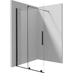 Ścianka prysznicowa walk-in 120 cm - przesuwna nero KTJ N32R