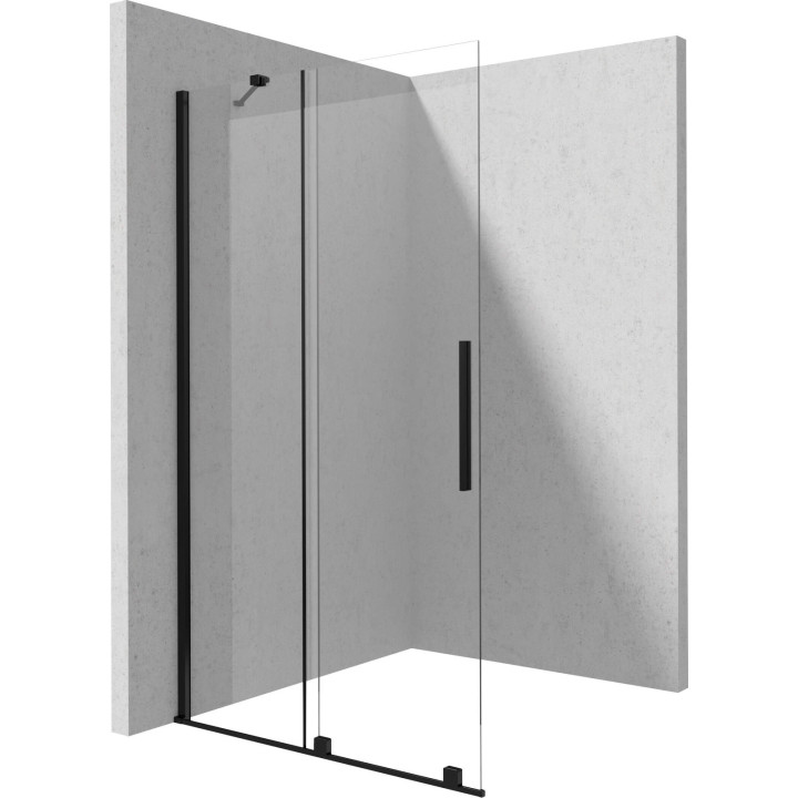 Ścianka prysznicowa walk-in 120 cm - przesuwna nero KTJ N32R