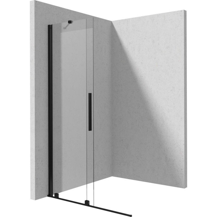 Ścianka prysznicowa walk-in 120 cm - przesuwna nero KTJ N32R