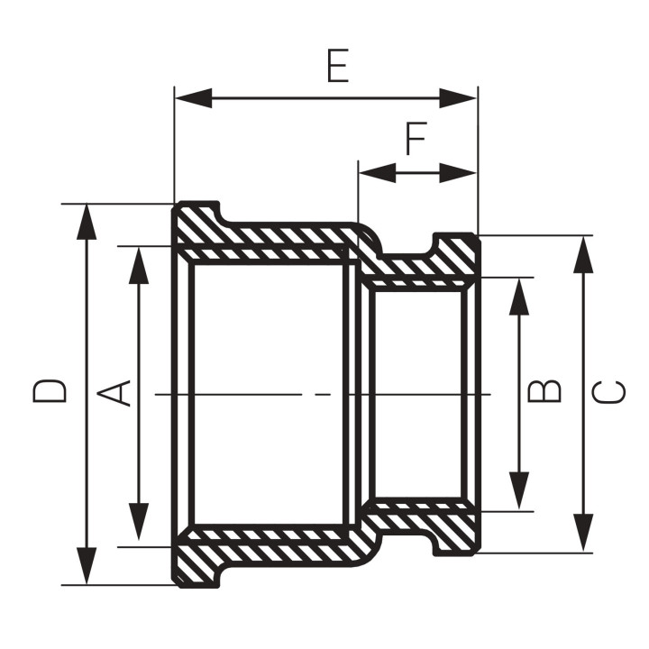 MUFA REDUKCYJNA MOSIĘŻNA 3-4" X 1-2" CHROMOWANA
