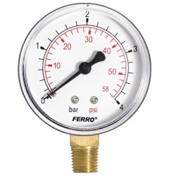 Manometr 63 mm 1-4" radialny 0-4 bar