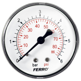 MANOMETR 63 MM 1-4" AKSJALNY 0-6 BAR