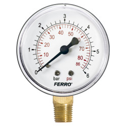 Manometr 63 mm 1-4" radialny 0-6 bar