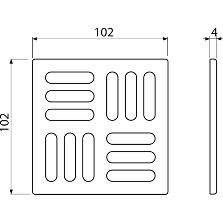 KRATKA STAL NIERDZEWNA DESIGN 102×102 MM OBCIĄŻENIE K3 300KG ZASTOSOWANIE UNIWER.