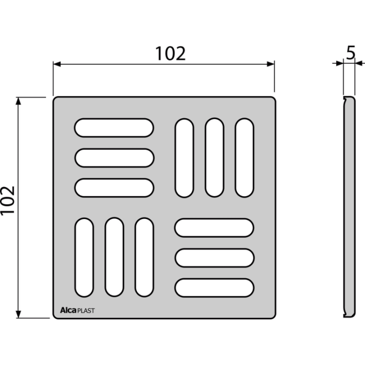 KRATKA WLOTOWA 102×102 MM ZE STALI NIERDZEWNEJ AISI 304, KLASA K3, 300 KG