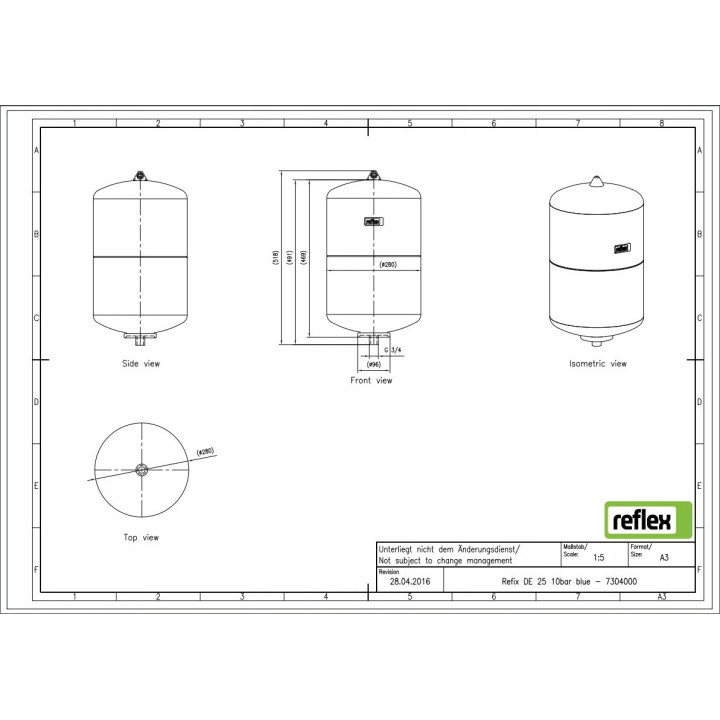 REFLEX NACZYNIE PRZEPONOWE DE 25L CWU 10 BAR