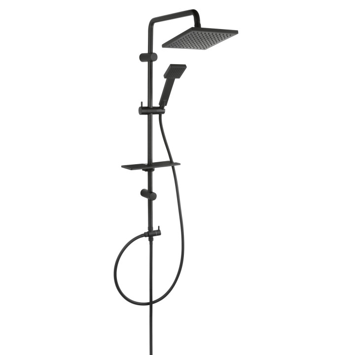 Squerto LUX black zestaw natryskowy z deszczownią, czarny – Ferro