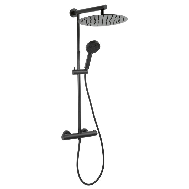 Trevi black zestaw natryskowy z baterią termostatyczną TRV7U-BL