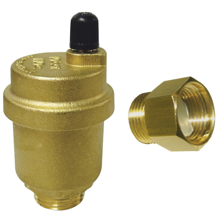 Odpowietrznik automatyczny prosty 3-8" z zaworem stopowym – Ferro