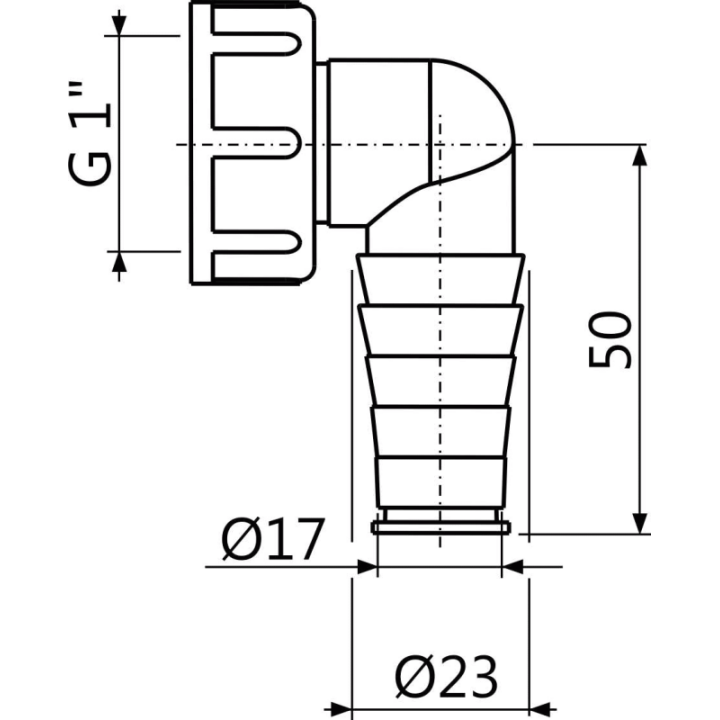 Kolano komplet G1"/17-23 – Alcadrain
