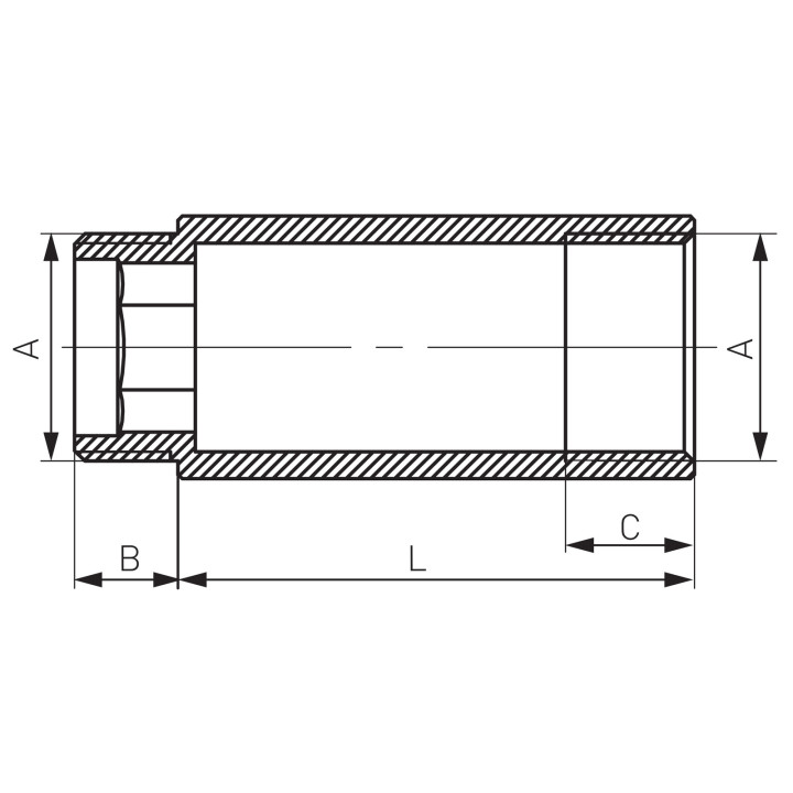 Przedłużka mosiężna 1-2" 25 mm żółta – Ferro