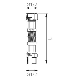 Wąż przyłączeniowy L-20 cm 1-2" gw-gz z uszczelką – Ferro