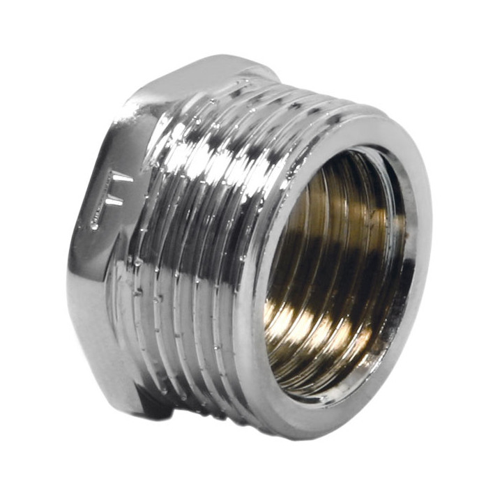 Redukcja mosiężna 1-2"X3-8" chrom – Ferro
