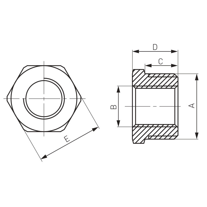 Redukcja mosiężna 1-2"X3-8" chrom – Ferro