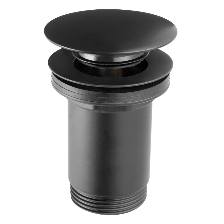 Rotondo zawór spustowy z przelewem, click-clack, 5/4", czarny