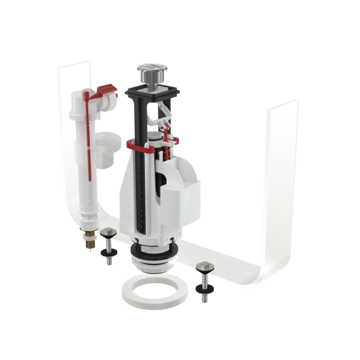 ZESTAW MONTAŻOWY DUAL CHROM DO SPŁUCZKI CERAMICZNEJ, REGULACJA WYSOKOŚCI